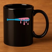 Ice Cream Baseball Bat With Baseball Sprinkles Drip 11oz C Handle Ceramic Mug