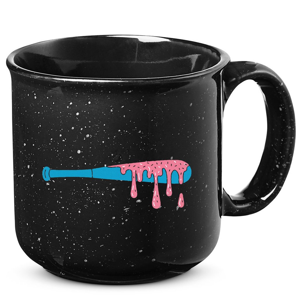 Ice Cream Baseball Bat With Baseball Sprinkles Drip 15oz Campfire Ceramic Mug