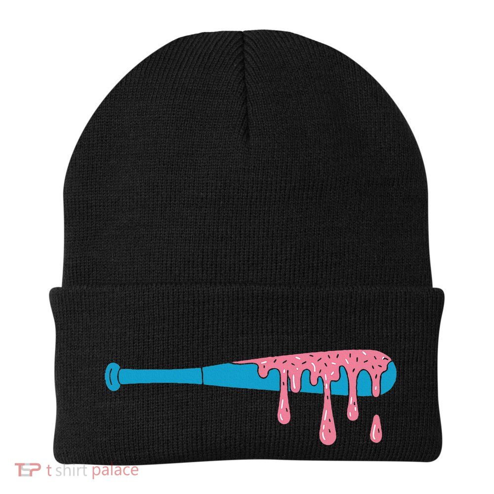 Ice Cream Baseball Bat With Baseball Sprinkles Drip Beanie