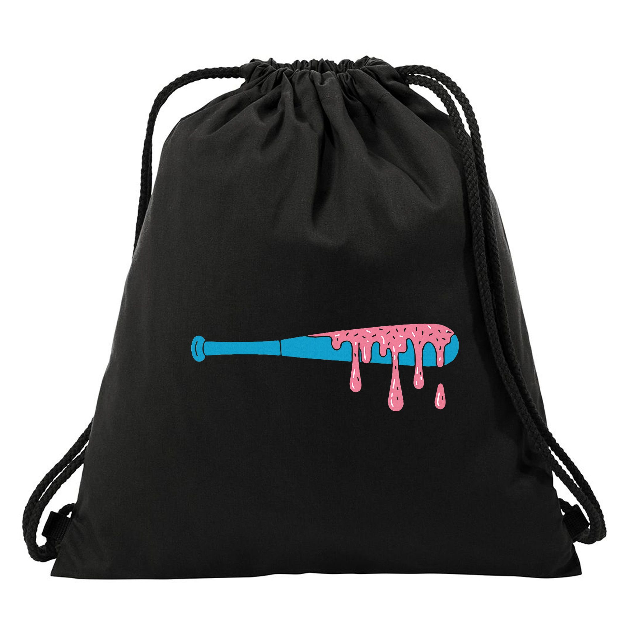 Ice Cream Baseball Bat With Baseball Sprinkles Drip Drawstring Bag
