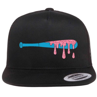 Ice Cream Baseball Bat With Baseball Sprinkles Drip Flatbill Hat
