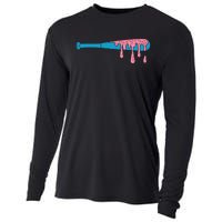 Ice Cream Baseball Bat With Baseball Sprinkles Drip Cooling Performance Long Sleeve Crew