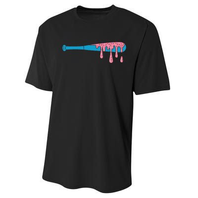 Ice Cream Baseball Bat With Baseball Sprinkles Drip Performance Sprint T-Shirt