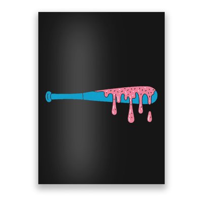 Ice Cream Baseball Bat With Baseball Sprinkles Drip Poster