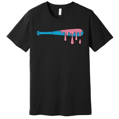 Ice Cream Baseball Bat With Baseball Sprinkles Drip Premium T-Shirt