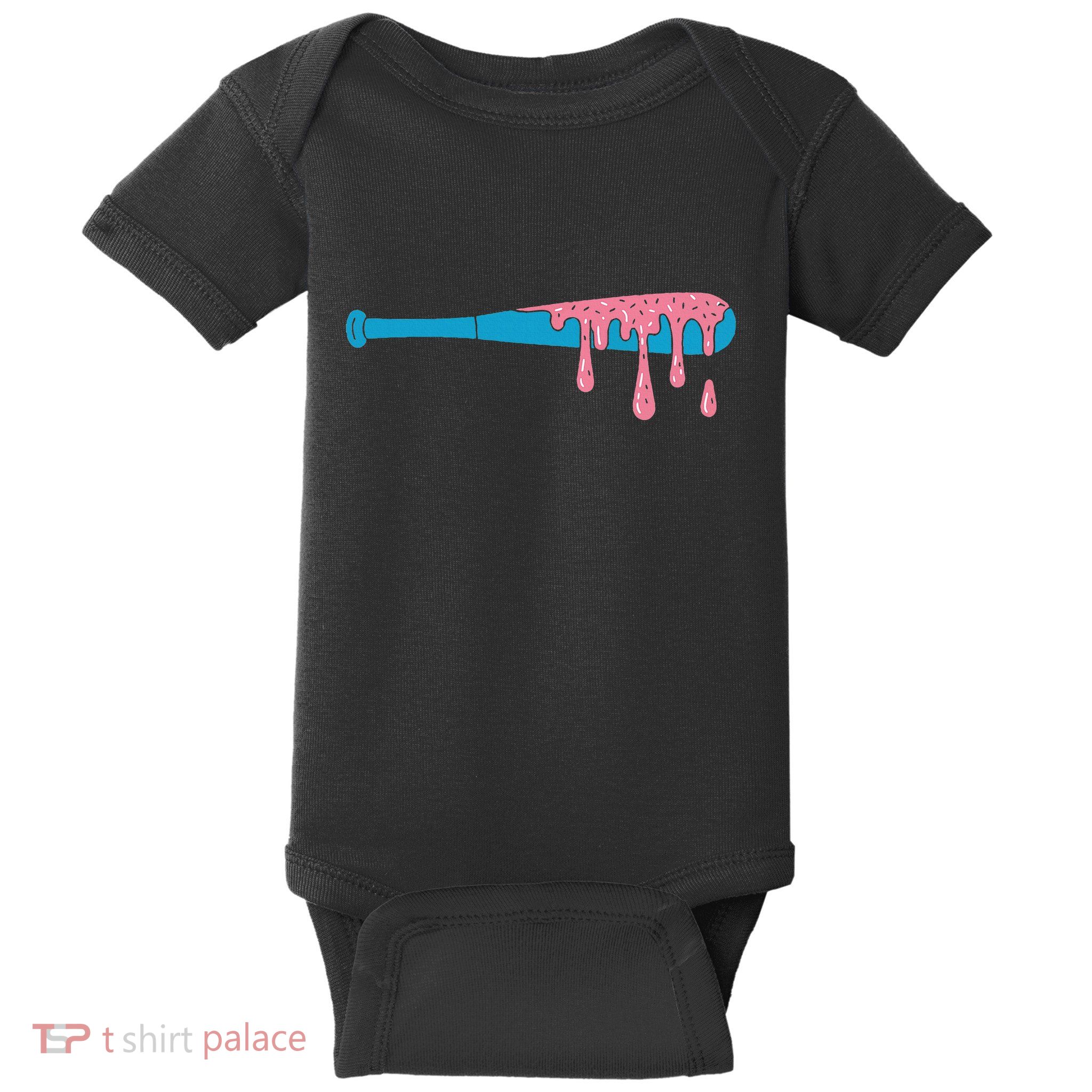 Ice Cream Baseball Bat With Baseball Sprinkles Drip Baby Bodysuit