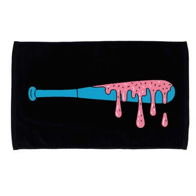 Ice Cream Baseball Bat With Baseball Sprinkles Drip Microfiber Hand Towel