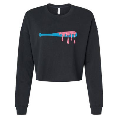 Ice Cream Baseball Bat With Baseball Sprinkles Drip Cropped Pullover Crew