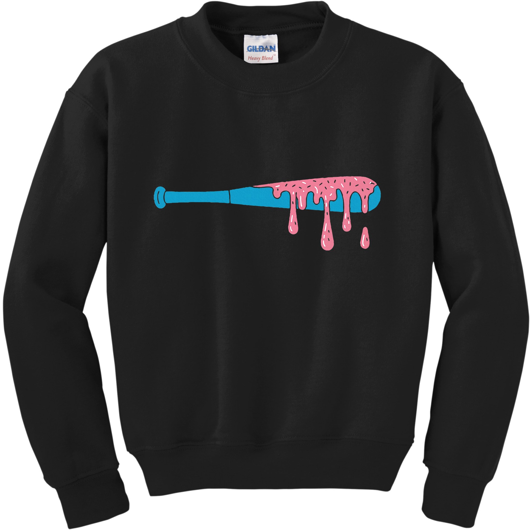 Ice Cream Baseball Bat With Baseball Sprinkles Drip Kids Sweatshirt