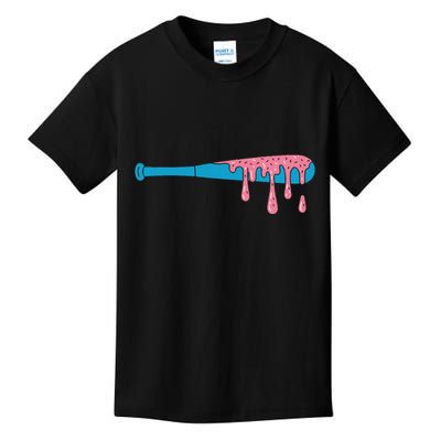 Ice Cream Baseball Bat With Baseball Sprinkles Drip Kids T-Shirt