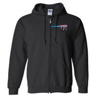 Ice Cream Baseball Bat With Baseball Sprinkles Drip Full Zip Hoodie