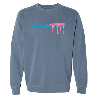 Ice Cream Baseball Bat With Baseball Sprinkles Drip Garment-Dyed Sweatshirt