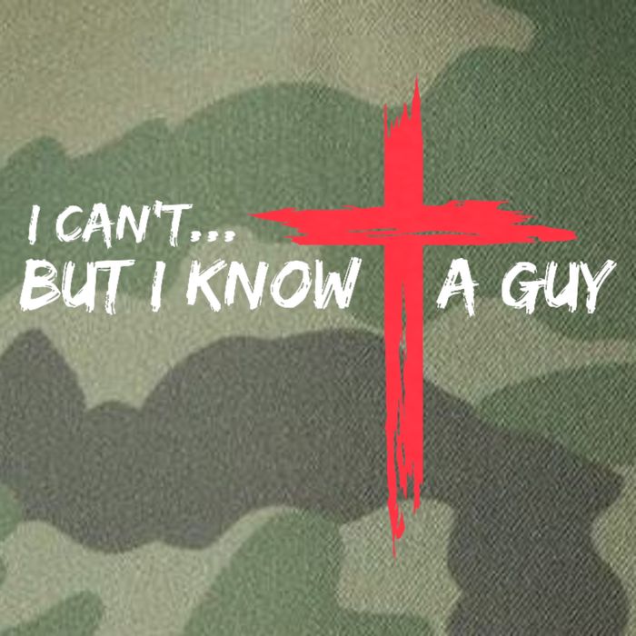 I Can't But I Know A Guy Jesus Cross Funny Christian Legacy Tie Dye Trucker Hat