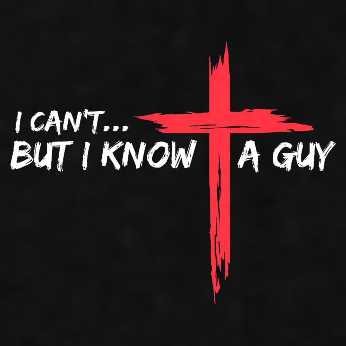 I Can't But I Know A Guy Jesus Cross Funny Christian Ladies PosiCharge Tri-Blend Wicking Tank