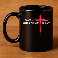 I Can't But I Know A Guy Jesus Cross Funny Christian 11oz C Handle Ceramic Mug