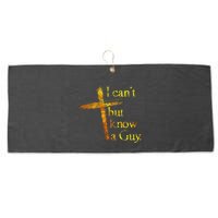 I Cant But I Know A Guy Jesus Cross Funny Christian Large Microfiber Waffle Golf Towel