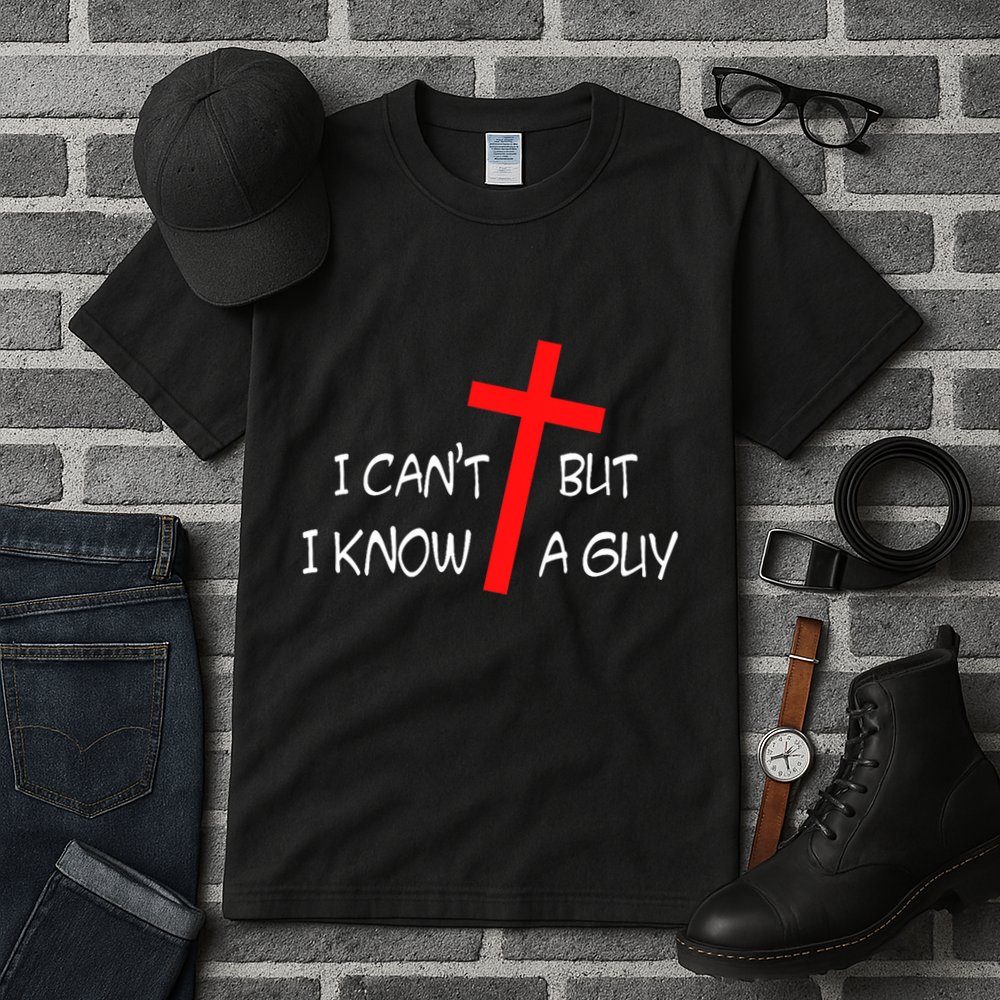 I CanT But I Know A Guy Jesus Cross Funny Christian Saying Tall T-Shirt