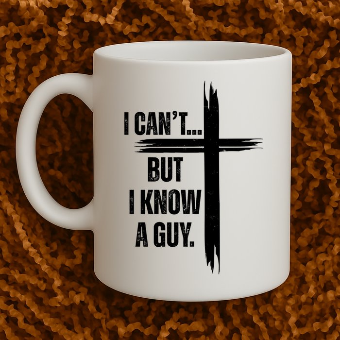 I Cant But I Know A Guy Christian Faith Cross Mug