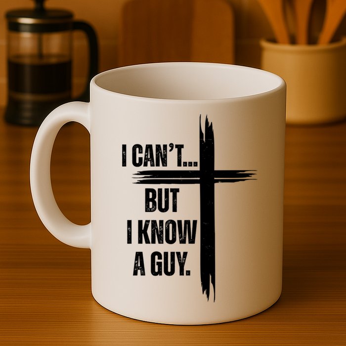 I Cant But I Know A Guy Christian Faith Cross Mug