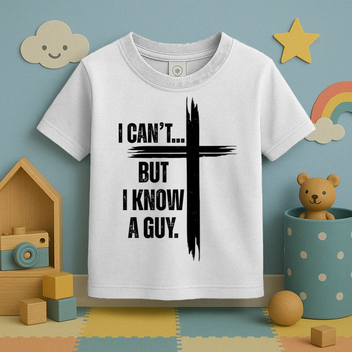 I Cant But I Know A Guy Christian Faith Cross Toddler T-Shirt