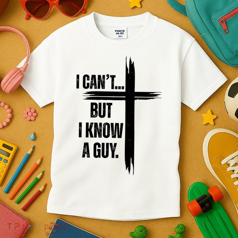 I Cant But I Know A Guy Christian Faith Cross Kids T-Shirt