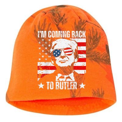 IM Coming Back To Butler Trump Fight Vote Trump President Kati - Camo Knit Beanie