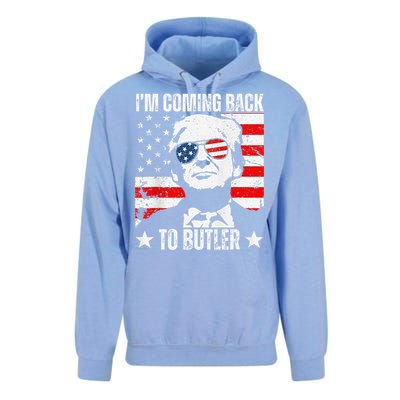 IM Coming Back To Butler Trump Fight Vote Trump President Unisex Surf Hoodie