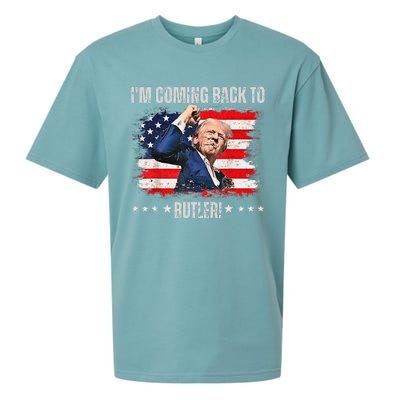 IM Coming Back To Butler Trump Fight Vote Trump President Sueded Cloud Jersey T-Shirt