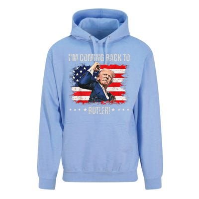 IM Coming Back To Butler Trump Fight Vote Trump President Unisex Surf Hoodie