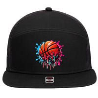 Ice Cream Basketball Drip Basketball Stuff 7 Panel Mesh Trucker Snapback Hat