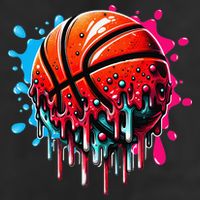 Ice Cream Basketball Drip Basketball Stuff 7 Panel Mesh Trucker Snapback Hat