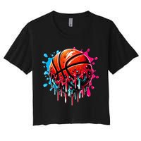Ice Cream Basketball Drip Basketball Stuff Women's Crop Top Tee