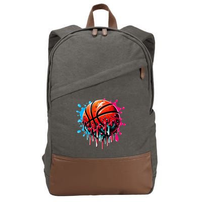 Ice Cream Basketball Drip Basketball Stuff Cotton Canvas Backpack