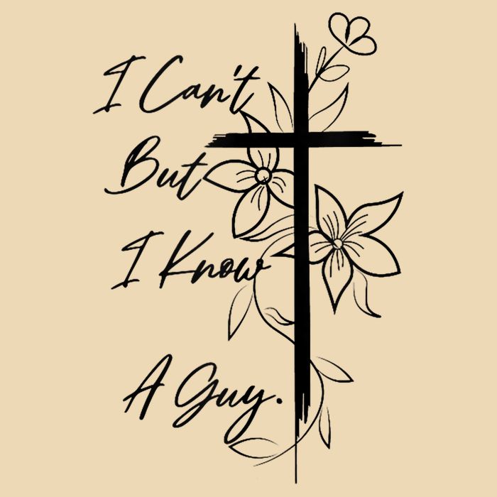 I Cant But I Know A Guy Jesus Cross Funny Christian God Drawstring Bag