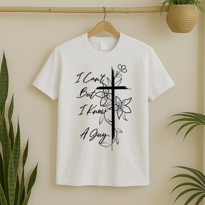 I Cant But I Know A Guy Jesus Cross Funny Christian God T-Shirt