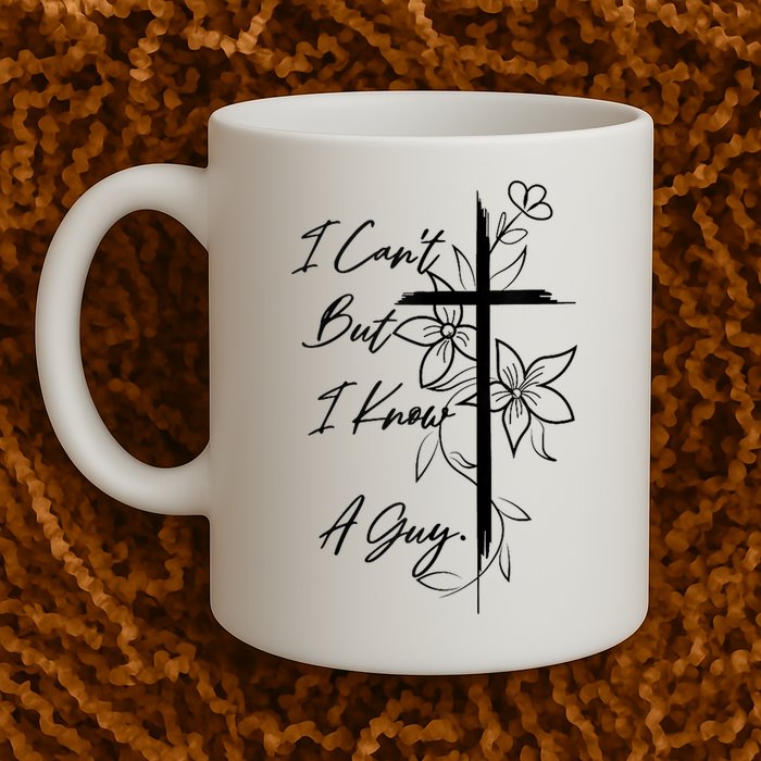 I Cant But I Know A Guy Jesus Cross Funny Christian God Mug
