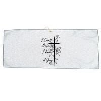 I Cant But I Know A Guy Jesus Cross Funny Christian God Large Microfiber Waffle Golf Towel