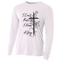 I Cant But I Know A Guy Jesus Cross Funny Christian God Cooling Performance Long Sleeve Crew