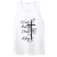 I Cant But I Know A Guy Jesus Cross Funny Christian God PosiCharge Competitor Tank