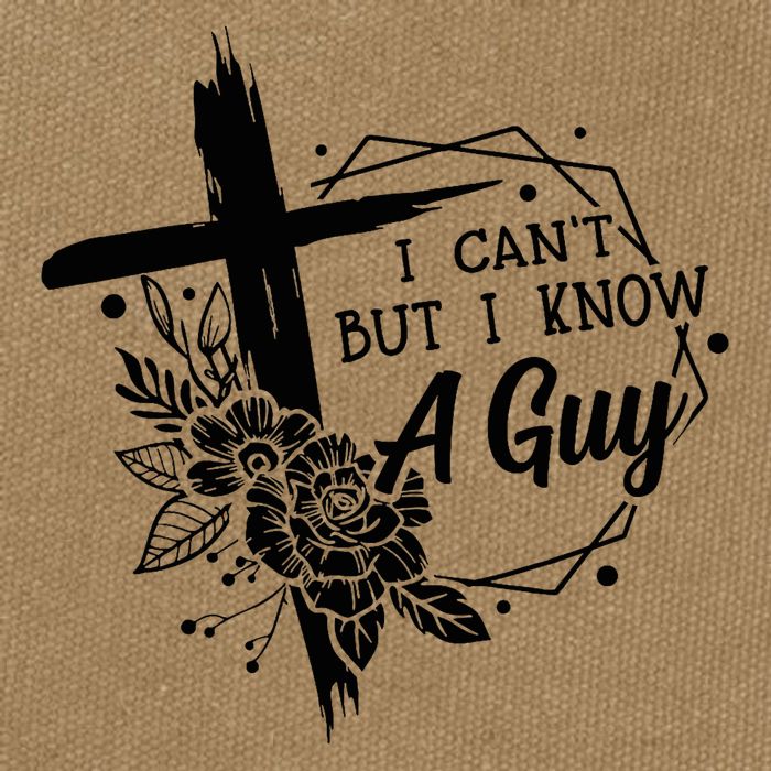 I Cant But I Know A Guy Jesus Cross Funny Christian Cotton Canvas Backpack