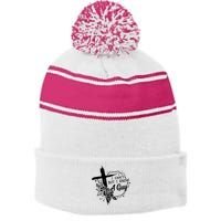 I Cant But I Know A Guy Jesus Cross Funny Christian Stripe Pom Pom Beanie