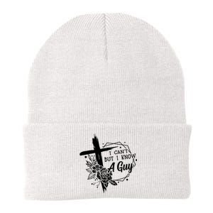 I Cant But I Know A Guy Jesus Cross Funny Christian Knit Cap Winter Beanie