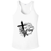 I Cant But I Know A Guy Jesus Cross Funny Christian Ladies PosiCharge Competitor Racerback Tank