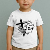 I Cant But I Know A Guy Jesus Cross Funny Christian Toddler T-Shirt