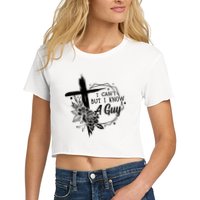 I Cant But I Know A Guy Jesus Cross Funny Christian Crop Top