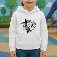 I Cant But I Know A Guy Jesus Cross Funny Christian Kids Hoodie