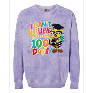 I CanT Believe Its Been 100 Days Funny Bee 100th Day School Colorblast Crewneck Sweatshirt