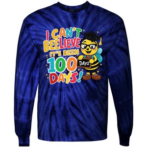 I CanT Believe Its Been 100 Days Funny Bee 100th Day School Tie-Dye Long Sleeve Shirt