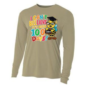 I CanT Believe Its Been 100 Days Funny Bee 100th Day School Cooling Performance Long Sleeve Crew