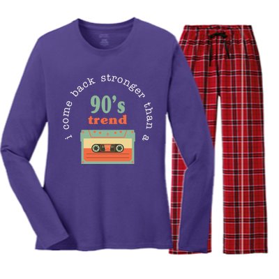 I Come Back Stronger Than A 90's Trend Women's Long Sleeve Flannel Pajama Set 